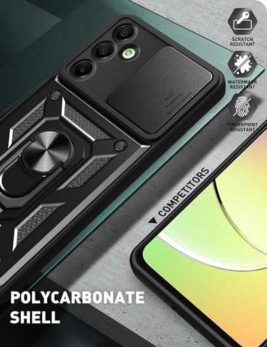 Image of YUWOO Back Cover for Samsung Galaxy A16 5G |Shockproof Cover|Military Grade Protection|Camera Slider for Protection Back Cover for Samsung Galaxy A16 5G (Black)