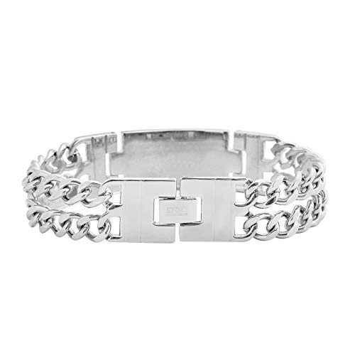 My Daily Styles Puerto Rico Flag Men's Stainless Steel Link Bracelet, Stylish Design, for Him, 8.5 Inches Length4