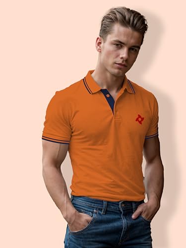 Image of Dagcros Classic Men's Polo T-Shirt with White Trim, Short Sleeve for Mens