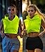 URBAN BUCK Tank Top Sleeveless Hoodie for Women - Lightweight UPF50+ Sun Protection Crop Sweatshirt for Workout & Running - Melina Neon Green Plain Hem Sleevleess Hoodie for Fashion & Casual Wear (M)
