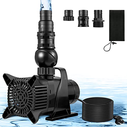 Vevor Submersible Water Pump, 8000 Gph, 530W Pond Pump Submersible W/ 3 Nozzles, 26Ft Lift Height, 33Ft Power Cord, For Waterfall Fountain Koi Pond Aquarium Hydroponic With Barrier Bag #TOP13