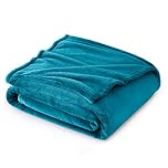 Bedsure Fleece Throw Blanket for Bed - Soft Cosy Fluffy Blankets for Sofa, Warm Double Throws for Audlts, Decor Gifts for Women and Men,Teal, 150x200 cm