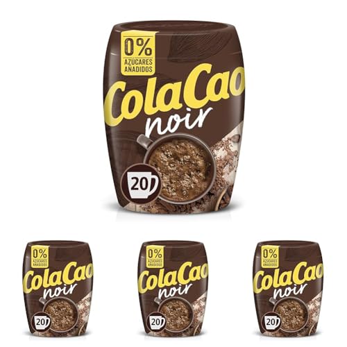 ColaCao Noir 0% Azúcares Añadidos, 300g (Paquete de 4)
