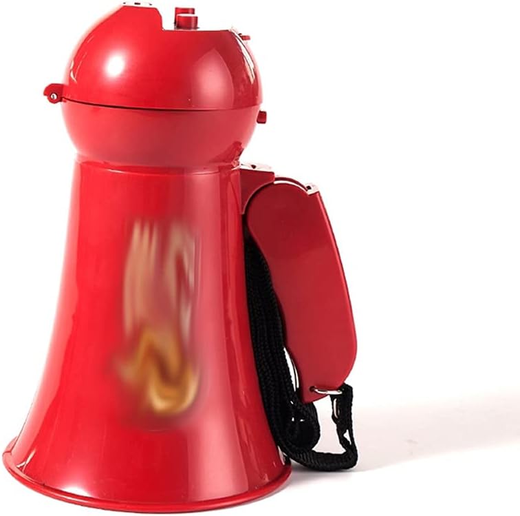 Portable Kids Megaphone Speaker Pretend Play Fireman Mini Bullhorn with Handheld Mic Toy