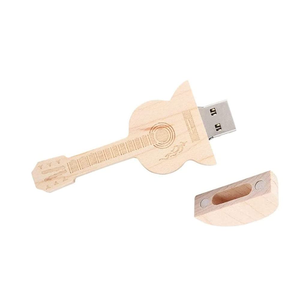 Chiavetta USB 3.0 da 64 GB a forma di chitarra, in legno d'acero, 64 GB, confezione da 10