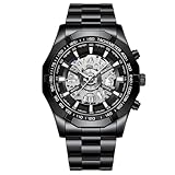 Cadran Transparent Révolutionnaire : Mettez En Valeur Votre Passion Pour L'horlogerie Avec Un Grand Cadran Squelette Superbement Conçu. Le Fonctionnement Complexe Du Mouvement À Quartz Est Pleinement Exposé, Alliant Style Et Fonctionnalité D'une Manière À Couper Le Souffle.