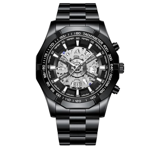 Femmes Quartz Analogique de Luxe pour Homme, Artisanat métallique, Haute Technologie, Cadran Transparent, Saphir comme Cristal, Design Squelette, Fonction...