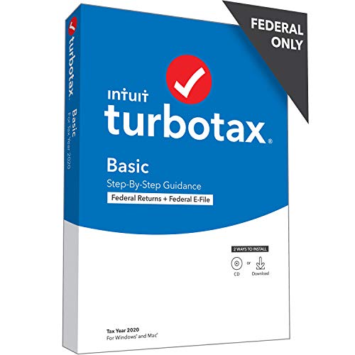 TurboTax Basic 2022 Desktop Tax Software, Federal Returns Only + Federal E-file [PC Mac Disc]