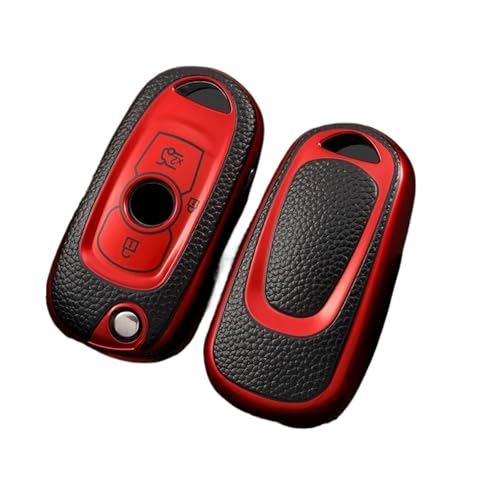 Funda llave para Opel Astra K y Corsa E carcasa plegable de color rojo con llavero integrado