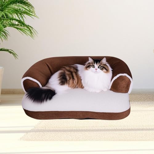 MYCENSE Cama de sofá de gato cama de gato, portátil com tampa lavável, macio, resistente e confortáv