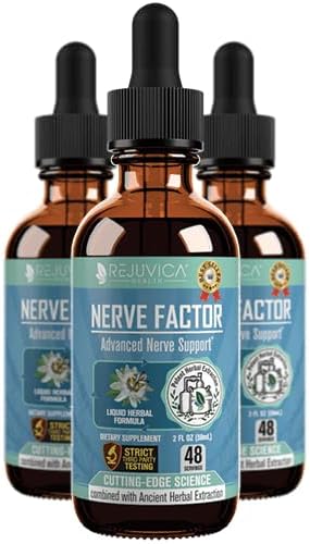 Rejuvica Health NerveFactor - Advanced Nerve Support Supplement - Liquid Delivery for Better Absorption - Acetyl-L-Carnitine, Alpha Lipoic Acid, Vitamin B12, Folic Acid, White Willow Bark & More!