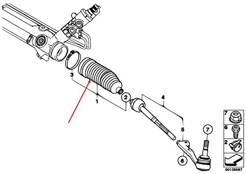 Steering Rack Tie Rod Boot 32106765234 6765234 : Amazon.co.uk 