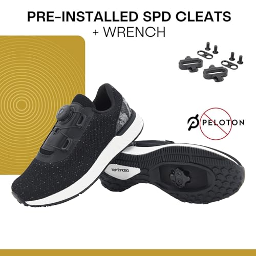 Image of Tommaso Women's Cycling Shoes with Pre-Installed SPD Cleats - Easy to Walk-in Ventilated SPD Cycling Shoes for Women's Spin Classes and Indoor Bikes - Comfortable on Foot and Toebox.