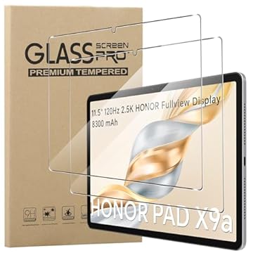 MEMELOKA Vetro Temperato per Honor Pad X9/Pad X9a/Pad X9 Lite, 2 Pezzi Durezza 9H Antigraffio HD [Anti-Impronta][Senza Bolle][Facile da installare] Pellicola Protettiva