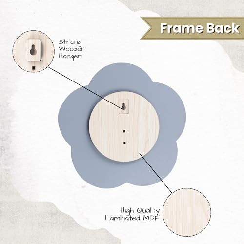 Image of Flower Shape Photo Frame | Wooden Decorative Picture Frame with Floral Laser Cut Border & Clear Acrylic Front | Wall & Tabletop Display | Premium Home Decor & Gift