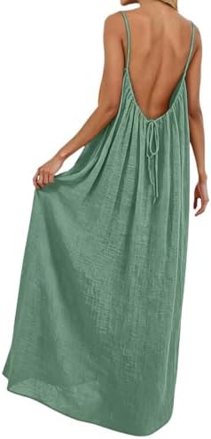 Générique Robe Caraco Dos Nu Femme Longue, Décontractée D'Été Rob...