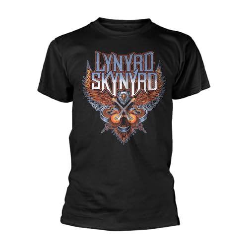 Lynyrd Skynyrd Crossed Guitars Homme T-Shirt Manches Courtes Noir XL