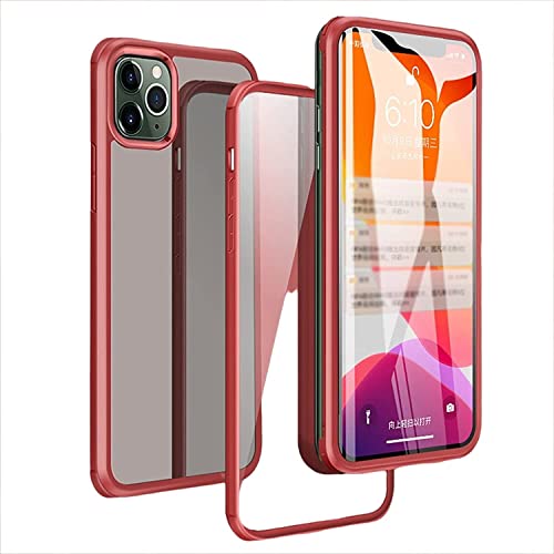 Coque iPhone 13 Pro protection intégrale 360 en verre trempé rouge