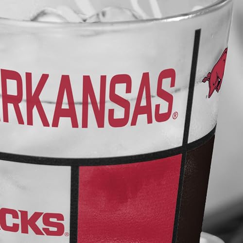 Image of Logo Brands NCAA oz Stained Glass Pint Glass - 3D Embossed Logo & Bold Team Colors - Durable Sports Fan Beer Glass for Home, Bar & Tailgates