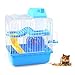 Naroote Hamster Cage, 2 Tiers Large Hamster Cages - Ideal Habitat for Smaller Animals Gerbils, Spacious, Portable, High Chassis Design Hamster Mice Travel Cage for Exploration and Play (Blue)