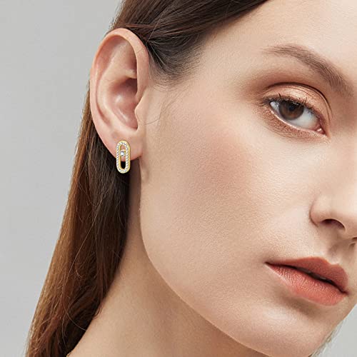Vinesoug Earrings For Women Handmade Stud Earrings For Women Trendy Stainless Steel Stud Earrings For Women'S Flat Back Earrings For Women, Men, And Girls Gold Fashionable Stylish Earring Studs thumb #3