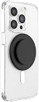 PopSockets Phone Grip for MagSafe with Kickstand, Magnetic Stand, Swappable Top, Secure Hold for iPhone MagSafe Cases, Phone & Tablet Grip - Black