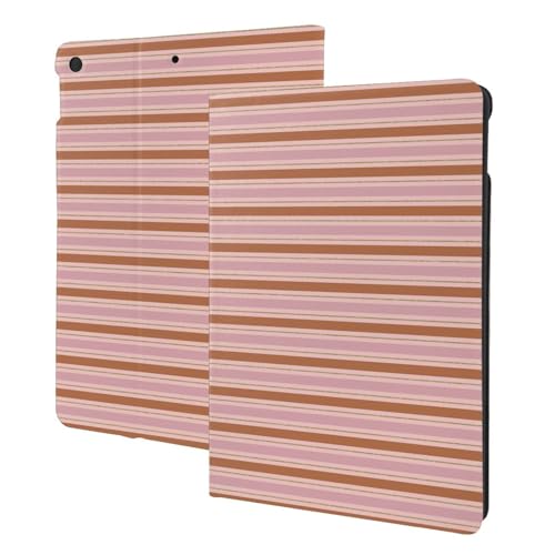 Étui iPad 10.2 imprimé rayé rose orange tendance, pochette protectrice et colorée