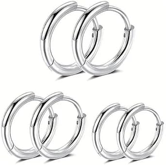 Kit trio de Brinco Argola de Aço e Inox Unissex - 3 PARES