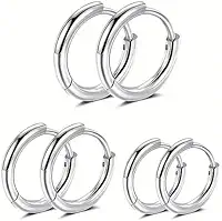 Kit trio de Brinco Argola de Aço e Inox Unissex - 3 PARES