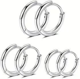 Kit trio de Brinco Argola de Aço e Inox Unissex - 3 PARES
