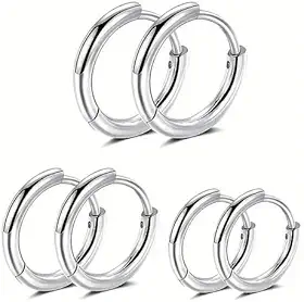 Kit trio de Brinco Argola de Aço e Inox Unissex - 3 PARES