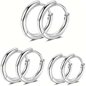 Kit trio de Brinco Argola de Aço e Inox Unissex - 3 PARES