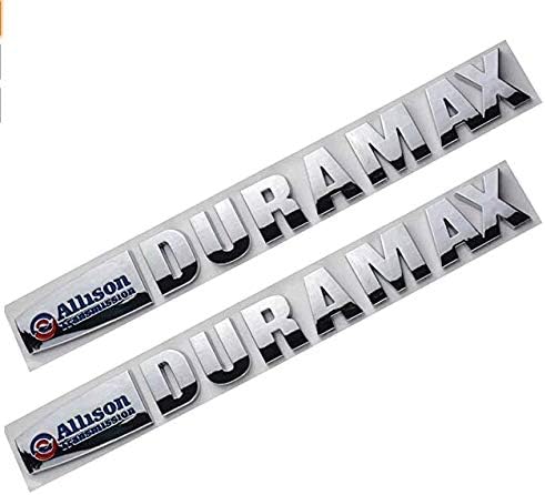 2x OEM Allison Duramax Badges Emblems for Gm 2015 Silverado 2500hd 3500hd Hood (chrome2)
