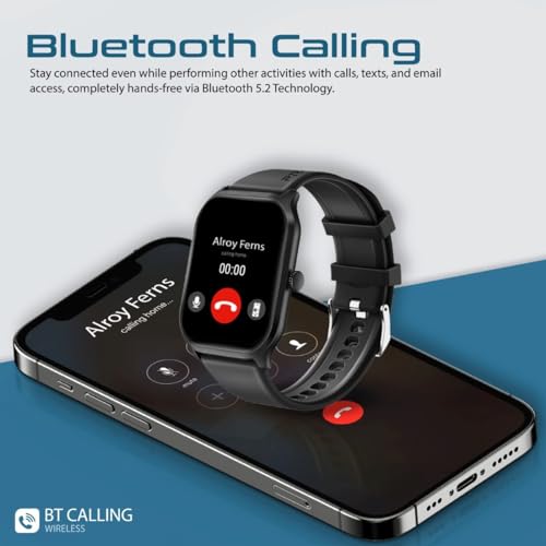 Image of Promate Xwatch-B2 Smartwatch with 2.01 inch Ultra Large Display, BT Calling, 15 Days Battery Life, 123+ Sports Modes, IP67 Water Proof, Smart Notifications, Real-Time HR Monitor, 200+ Watch Faces (Black)