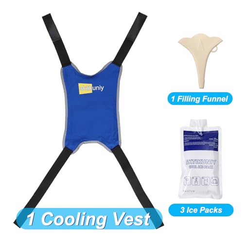 Sktikuniy Cooling Vest with 3 Ice Packs, Lightweight Breathable Design, Adjustable Shoulder Straps, Reflective Trim, Blue by sktikuniy - Used condition - Image 7