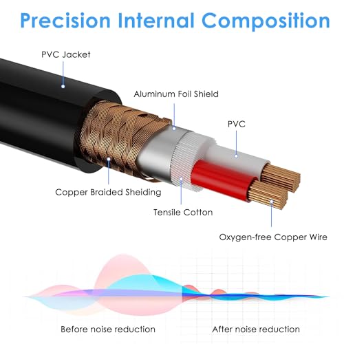 OseTub Standard XLR Microphone Cable, Extra Long XLR Cable XLR Male to Female Mic Cable 3-Pin Balanced Shielded for Recording Studios, Performances, and Live Shows (98FT)