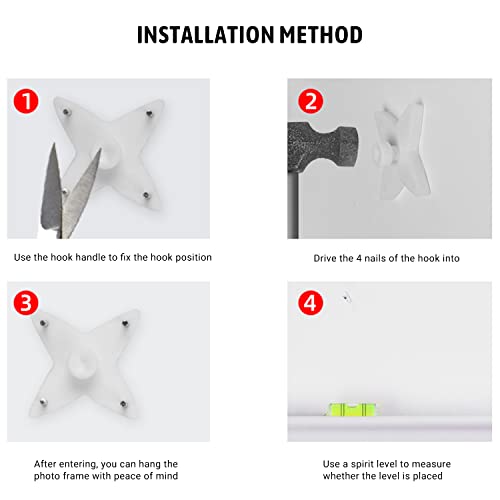 Image of Nails For Hanging Pictures,Picture Hooks Hardwall Hangers for Hardware Concrete Wall Hooks Invisible Nail Hangers Non-Trace Wall Picture Hanger No Damage Stucco 0.98 inch x 0.59 inch (L*W)(150pcs,1.10 inch x 1.10