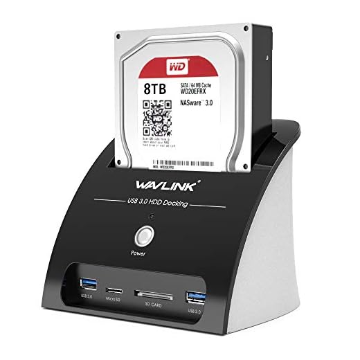 WAVLINK USB 3.0 to SATA External Hard Drive Docking Station with 2USB 3.0 HUB and TF & SD Card for 2.5 inch/3.5 Inch HDD,SSD Support Backup/UASP Functions [10TB ]