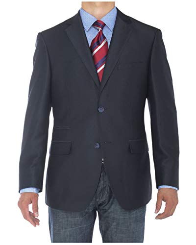 Luciano Natazzi Men's Two Button Modern Fit Suit Jacket Notch Lapel Blazer Coat (44 Short US / 54S EU, Blue)