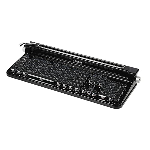 Fineday Keyboard 2.0, Red Switch, Retro Wireless Mechanical Keyboard, Typewriter Designed, Full 104 Keys With Bluetooth 5.0 & Usb Up To 4 Devices, Wired & Wireless For Desktop Pc/Laptop Mac/Phone #TOP16