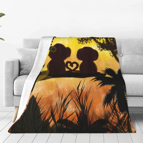 Couverture polaire singe chaude plaid lit canapé microfibre - 2