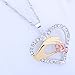 JiaUfmi Mother's Day Gift from Daughter Son, Mom Hold Kids Children Hand Love Heart Pendant Chain Necklace, Gold Color