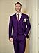 WULFUL Men’s Slim Fit Suit One Button 3-Piece Blazer Dress Business Wedding Party Jacket Vest & Pant Purple