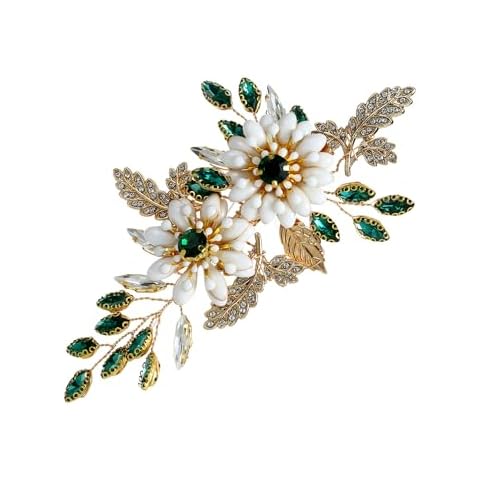 LLSME Wedding Hair Clip, Rhinestone Crystal Pearl Hair Pins, Vintage Floral Bridesmaid Hair Clips, Crystal Flower Hair Pieces for Brides Bridesmaids Women Girls Cover