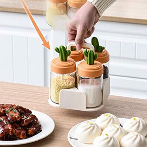 Seasoning Jars Condiment Pots Spice Jars,Three/Four Compartment,Suitable for Kitchen. 1 Pcs (Size : A) ()