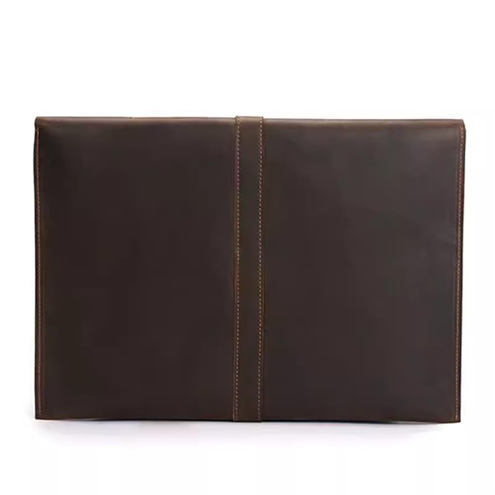 Etui na dokumenty ze skóry PU, Skórzany organizer na dokumenty i koperty o dużej pojemności, brązowy/kawowy, 34 x 25 cm(Coffee)