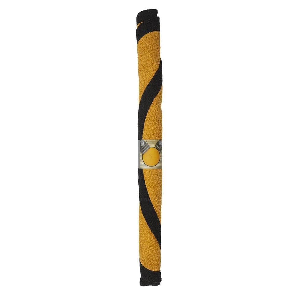 Tapis Rond Moutarde Bord Noir D120 Coton