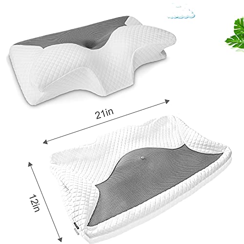 Homca Pillowcase For Memory Foam Cervical Pillow, Hypoallergenic Contour Pillow Case, 1Pack, Grey (Suitable For Pillow Model: Pl01) #TOP1