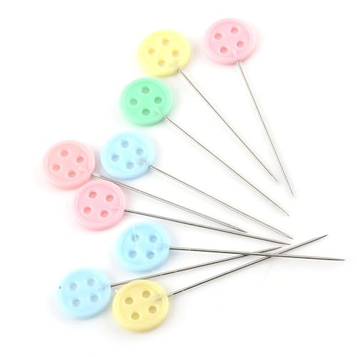 Sewing Pins, 100pcs Sewing Supplies Bouquet Accessories Multi color for Dressmaker, Jewelry DIY Decoration and Craft (Button)