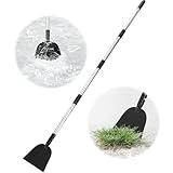 HAUSPROFI Schaber mit Einstellbar Stiel aus Rostfreiem Stahl, Eisschaber Boden aus Manganstahl, Rasenkantenschaufel, Multifunktionaler Gartenschaufel Zum Schaufeln von Eis, Schnee, Gras, Erde und Moos